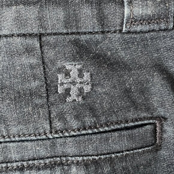 Tory Burch Dark Denim Etta Cuffed Jeans PantsTrousers-Size 28 - Picture 13 of 14